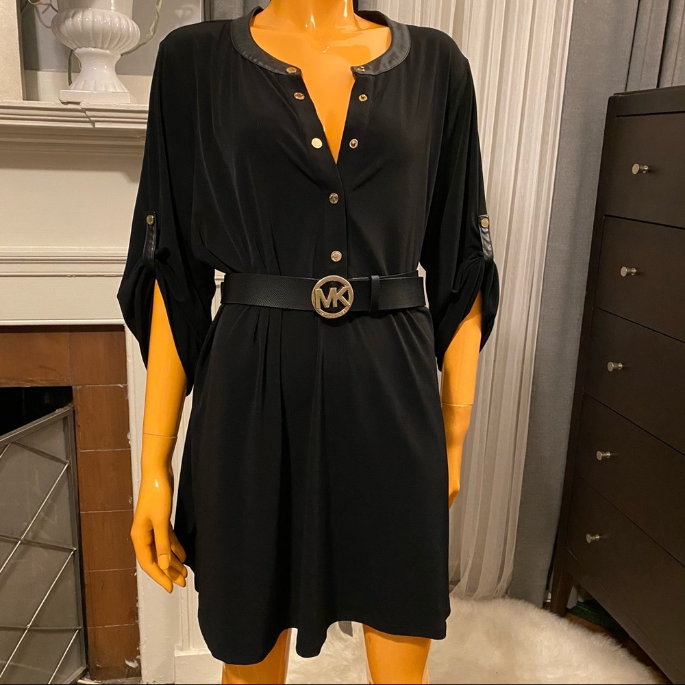 CALVIN KLEIN Jersey Knit Shirt Dress / Tunic